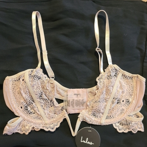 Lulu's Riawna Dusty Pink Sheer Lace Bralette - Picture 4 of 10